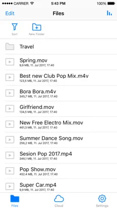 Screenshot 3 Reproductor de video y archivos para nube iphone