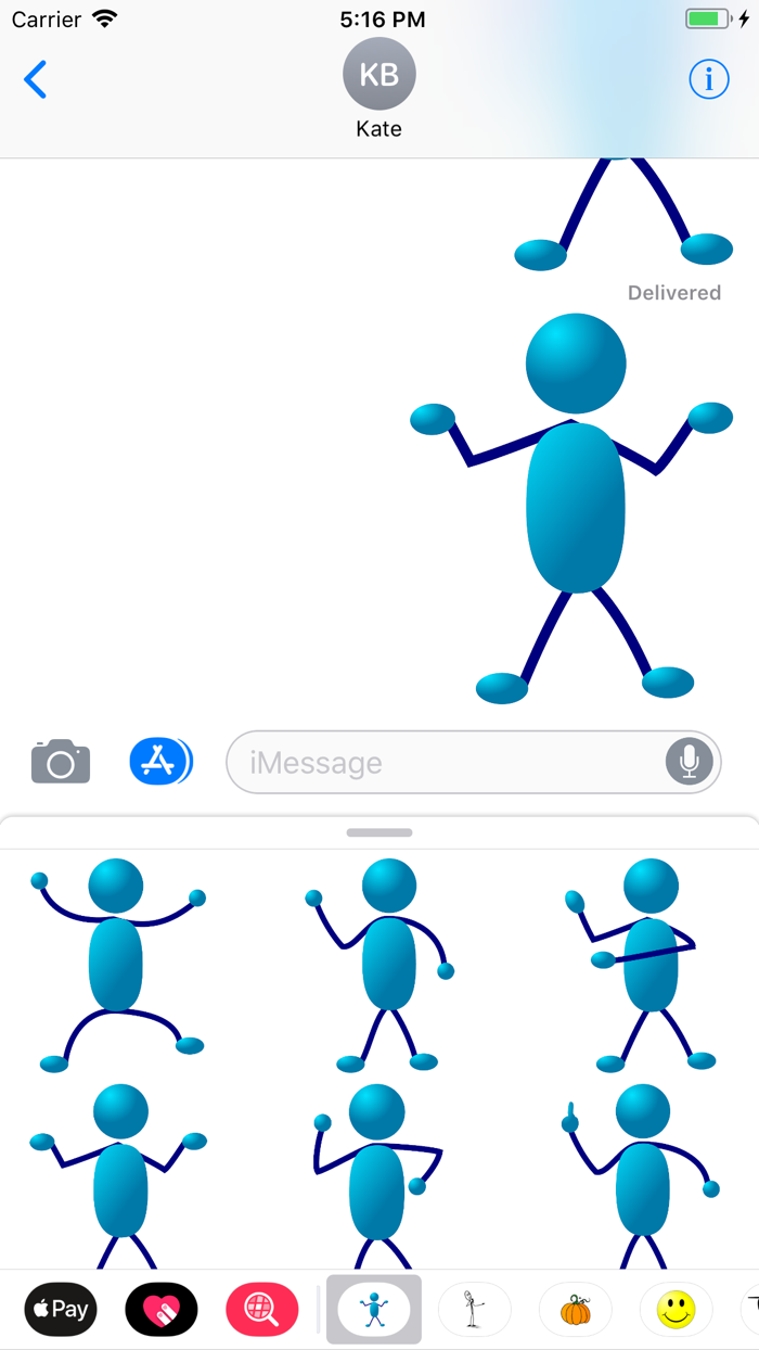 Blue Stick People Sticker Pack