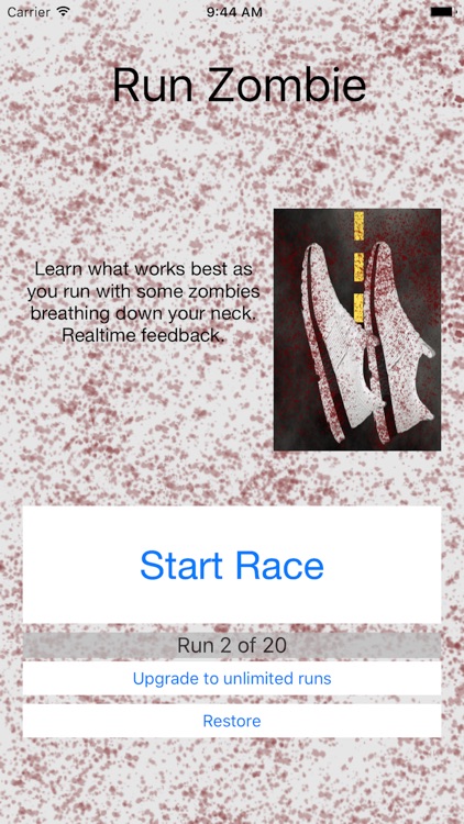 Zombie coach - running aid