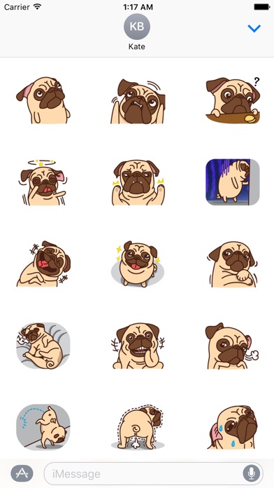 Cute Pug Dog PugMoji Stickers screenshot 2