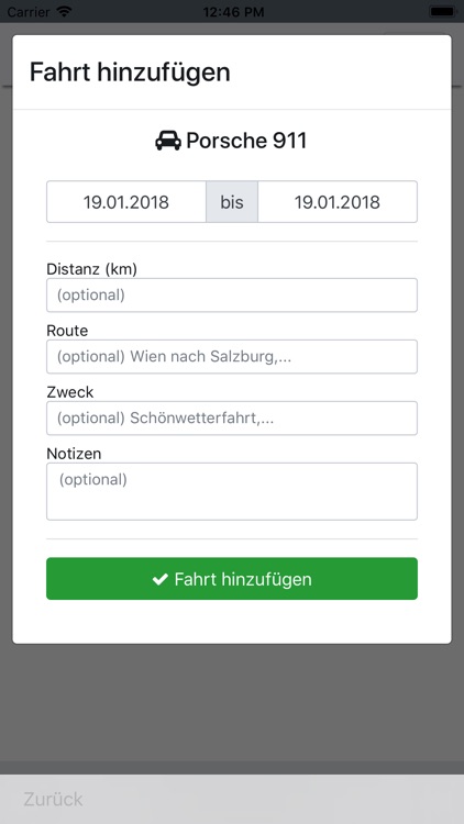 Oldtimer Fahrtenbuch