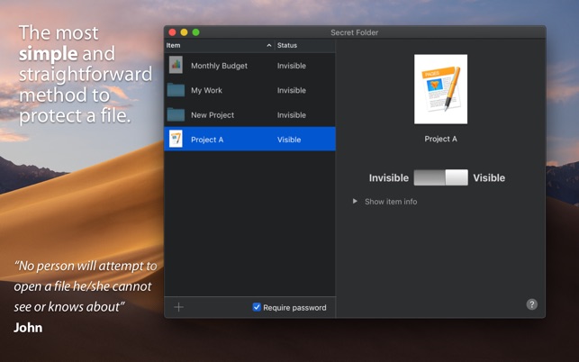 Secret Folder on the Mac App Store
