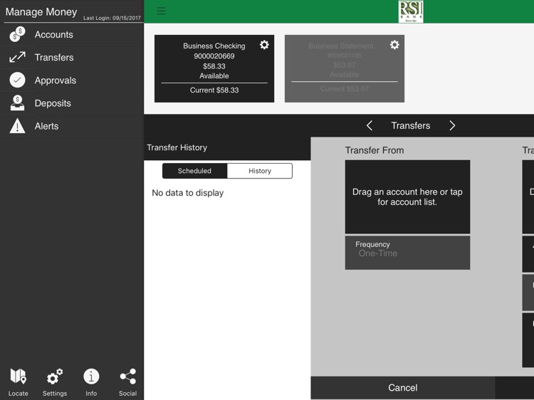 RSI Bank Business App for iPad
