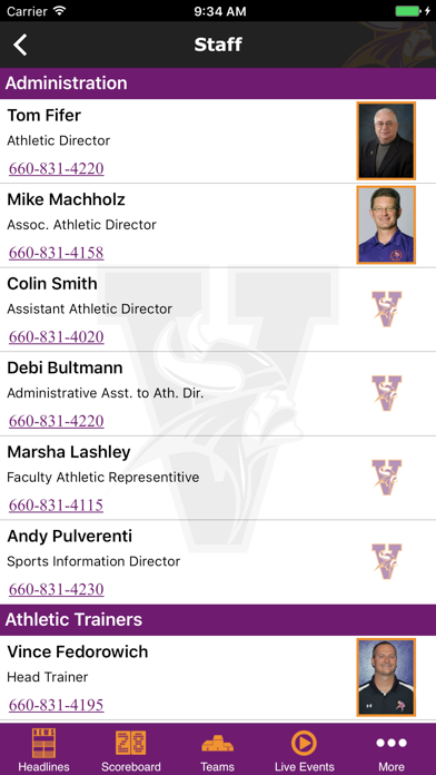 Missouri Valley Athletics iPhone screenshot 5 - Sports app