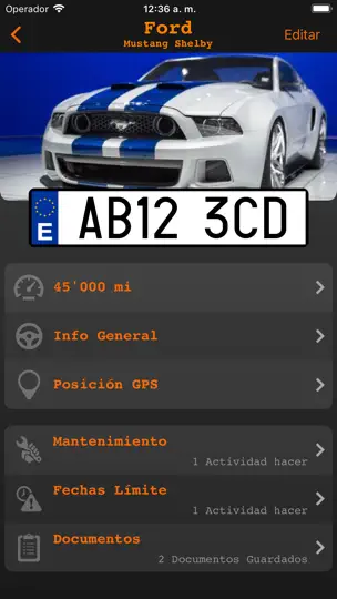 Captura de pantalla de My Garage Administrar Vehículo en iPhone 2