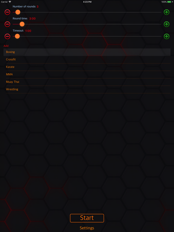 Timer for workouts,boxing,mma iPad screenshot 1 - Health & Fitness app