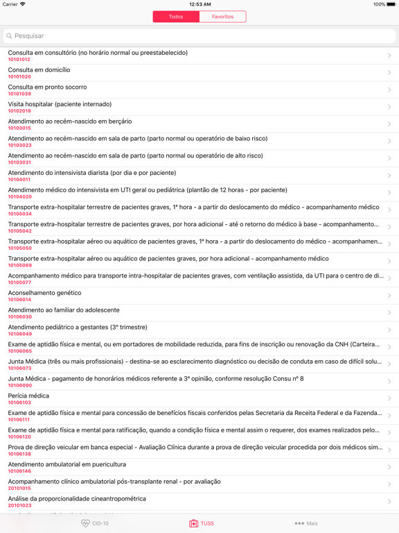Screenshot #6 pour Tabelas da Saúde: CID-10, TUSS