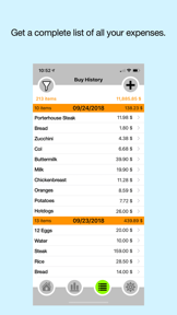Expenses - in what spend money screenshot