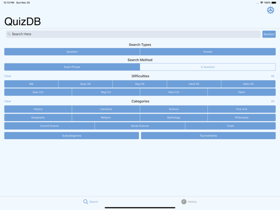 QuizDB iPad screenshot 1 - Productivity app