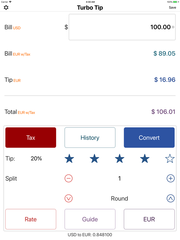 Screenshot #5 pour Turbo Tip Calculator