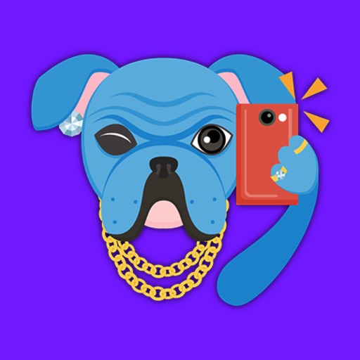 Blinged Out Blue Bulldog icon