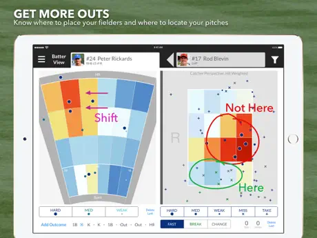 3 Up 3 Down hit & pitch tracker for baseball