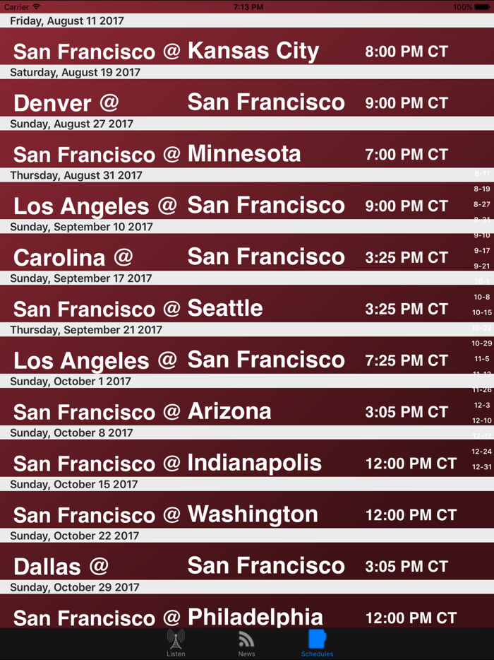San Francisco Football Live - Radio, Schedule News