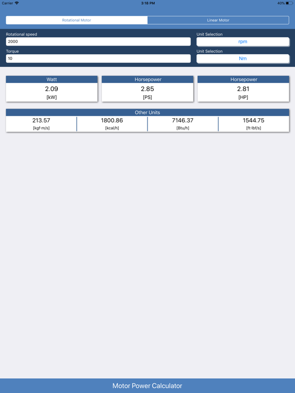 Screenshot #4 pour Motor Power Calculator