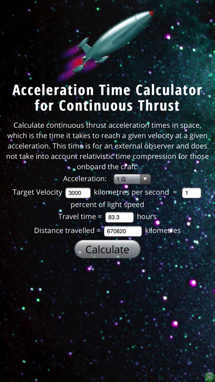 Rocket Acceleration Time