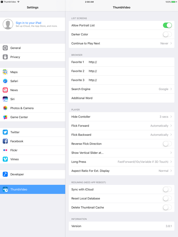 ThumbVideo iPad screenshot 5 - Photo & Video app