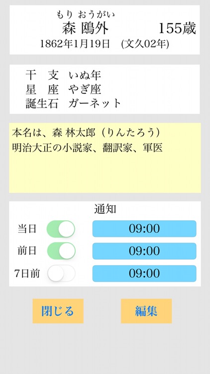 シンプル記念日メモ〜大切な人の誕生日や記念日のメモとして〜