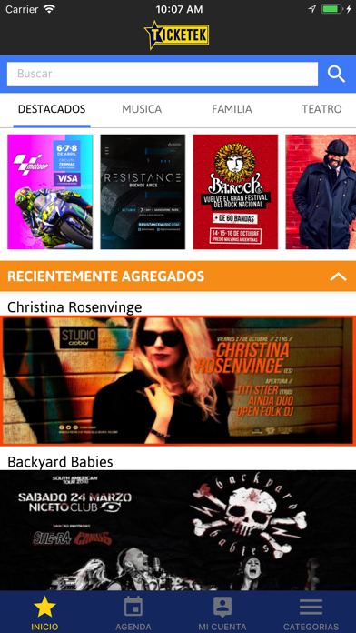 Ticketek Argentina iPhone screenshot 1