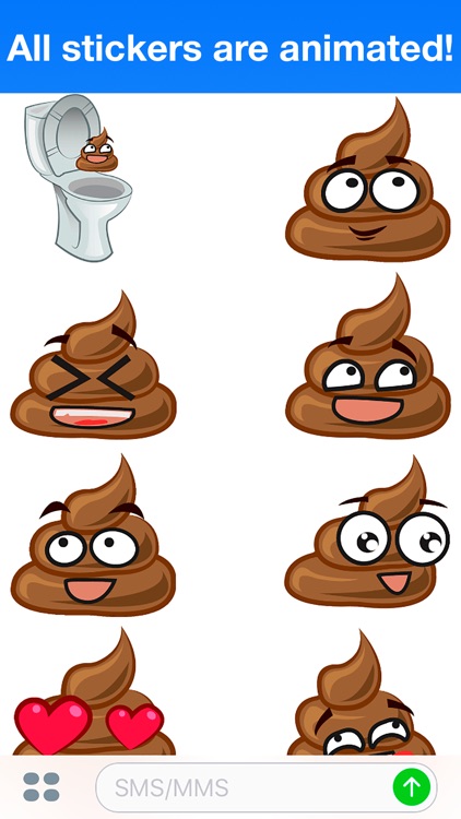 Poo Animated - Cute stickers