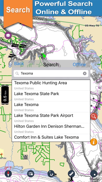 Lake Texoma gps offline nautical chart for boaters screenshot-3