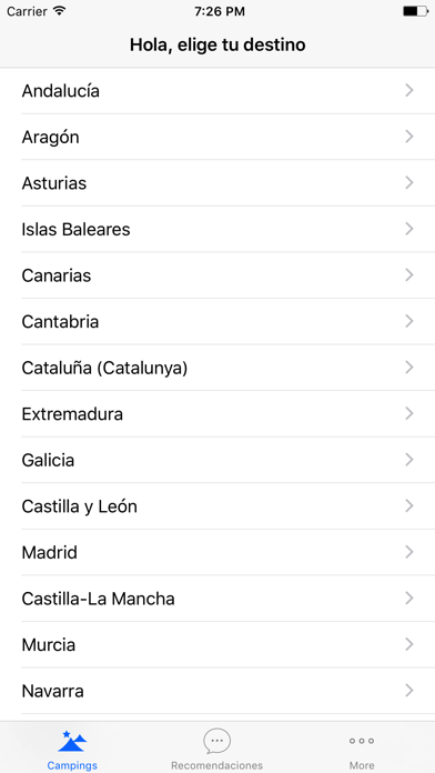 Screenshot #1 pour Campinguia Campings de España