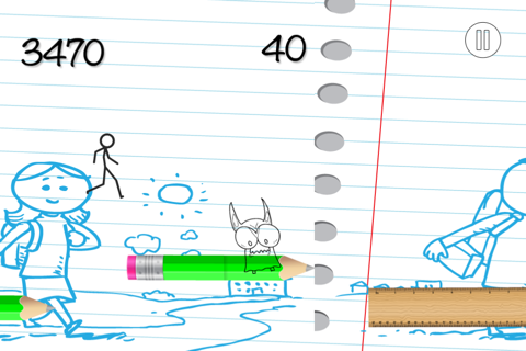 Stick-Man Runner - Doodle Monster Sketch Survival - náhled