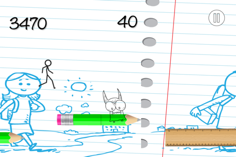 Stick-Man Runner - Doodle Monster Sketch Survival screenshot 2