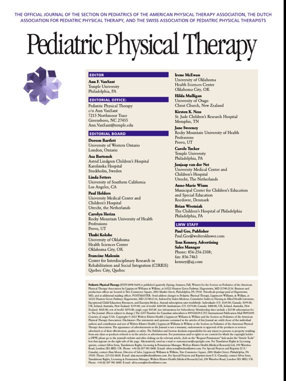 Pediatric Physical Therapy Journal