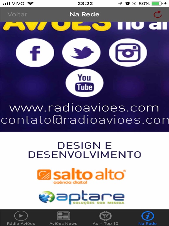 Rádio Aviões iPad screenshot 4 - Music app