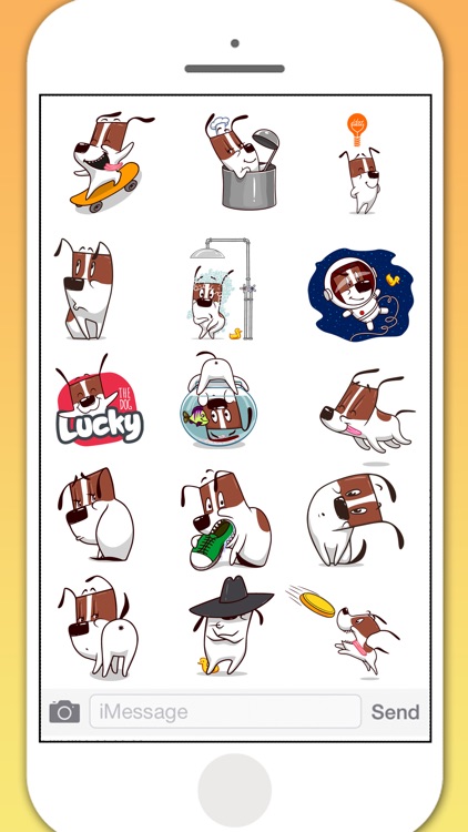 Lucky Dog Animated Stickers
