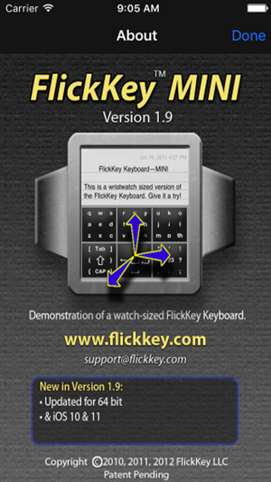 FlickKey Mini Watch-sized Keyboard (Email & SMS)(圖2)-速報App