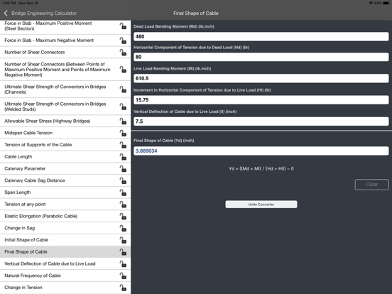 Bridge Engineering Calculator iPad screenshot 5 - Education app