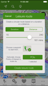 CycleStreets journey planner screenshot