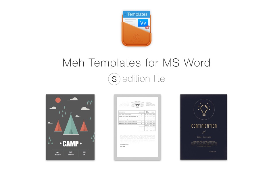 #1. Meh Templates for MS Word S Lt (macOS) Podle: Infinite Loop Apps