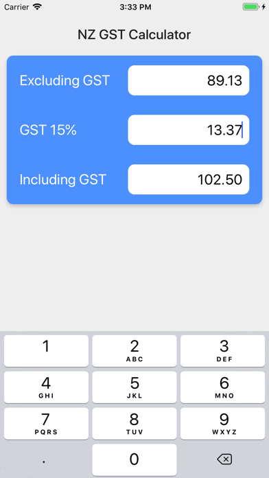 NZ GST Calculator - GST NZ screenshot 2