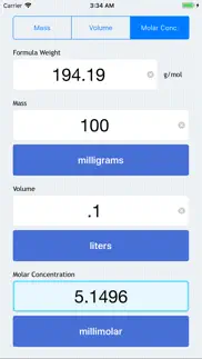 molarity calculator iphone screenshot 3