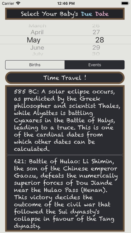 Due Dates In History