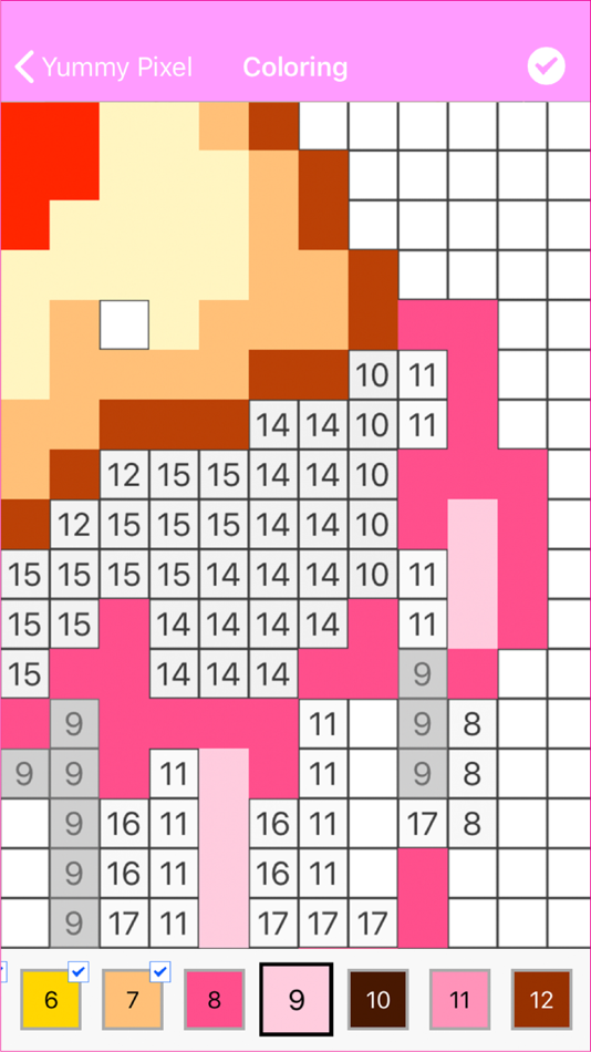#2. Yummy Pixel - Color by Number (iOS) By: Aaron Kwok