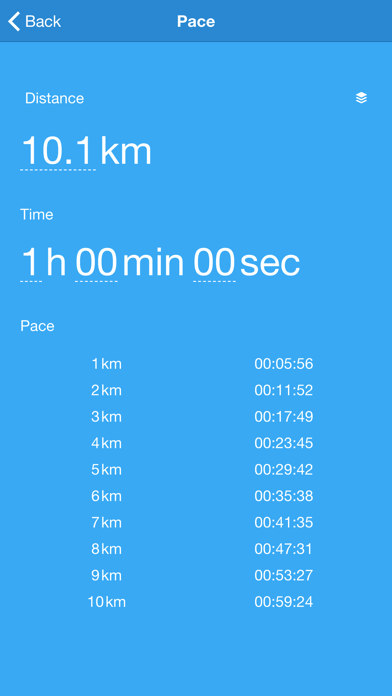 Running calculator Screenshot