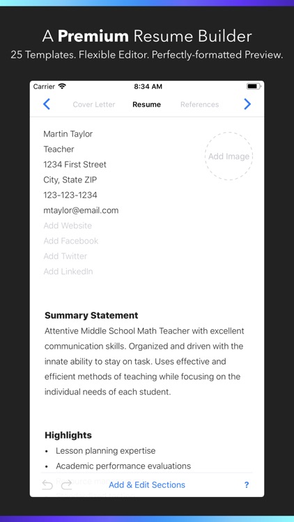 Resume Builder by Nobody screenshot-0