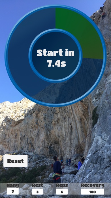 Hangboard timer screenshot 2