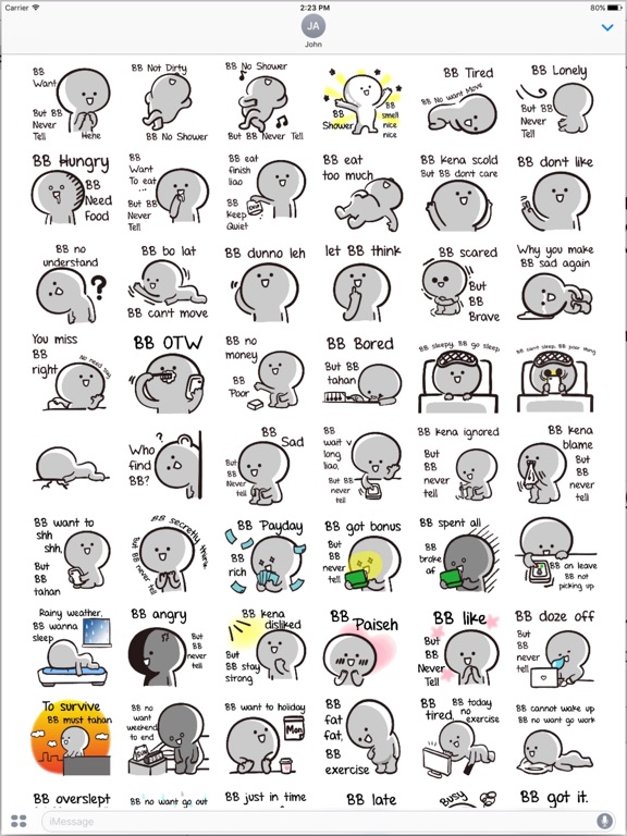 BB Never Tell iPad screenshot 3 - Stickers app