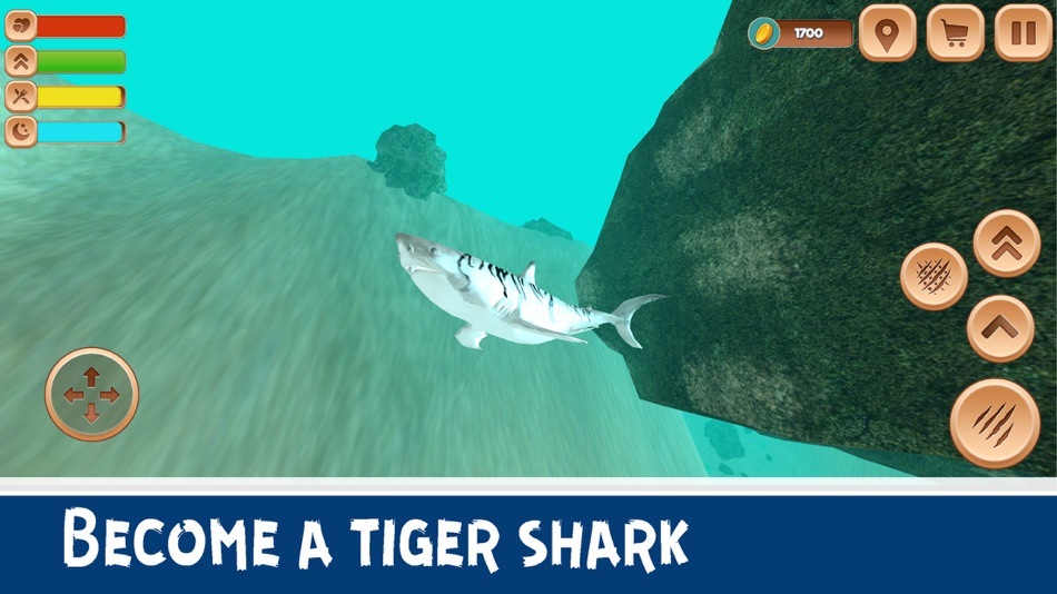 #1. Giant Tiger Shark Simulator 3D (iOS) 由: Juliia Blokhina