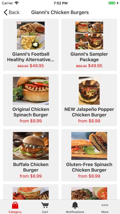 Gianni's Chicken Burgers