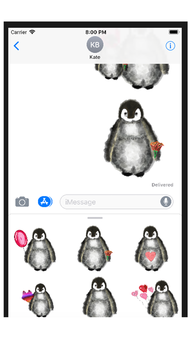 Love Penguin Stickers iPhone screenshot 2 - Stickers app