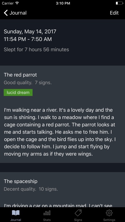 Dreams: Your dream journal