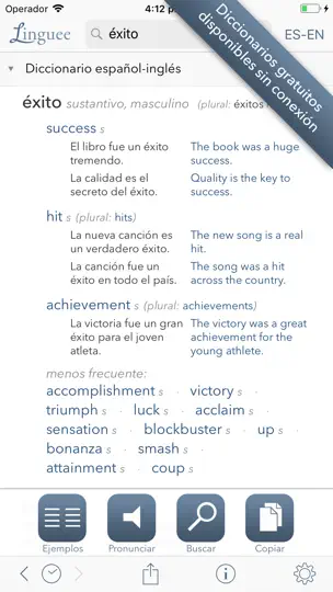 Captura de pantalla de Diccionario Linguee en iPhone 2