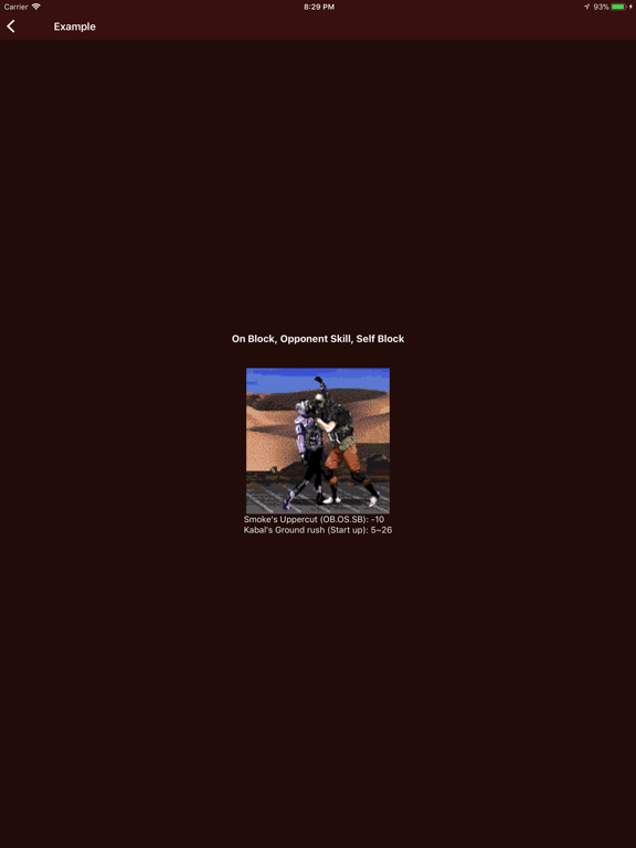UMK3 Frame Data iPad screenshot