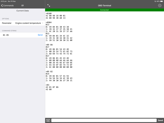 OBD Terminal for ELM327 iPad app afbeelding 4
