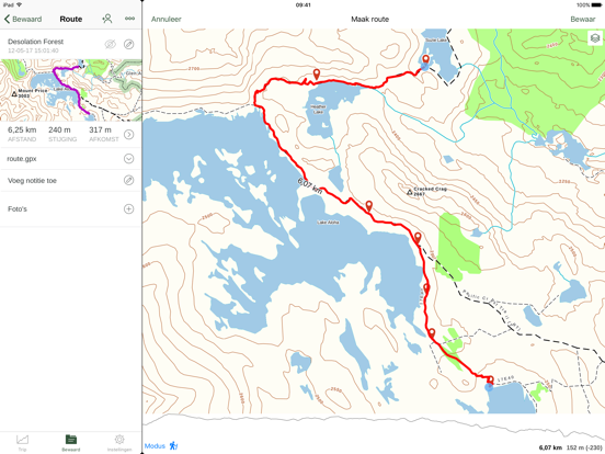 Gaia GPS iPad app afbeelding 5